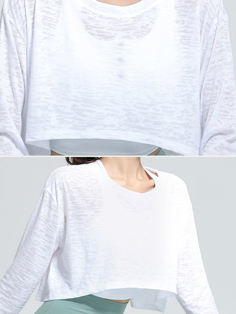 Women Breathable Long Sleeve Sport Cover Sweatshirt
