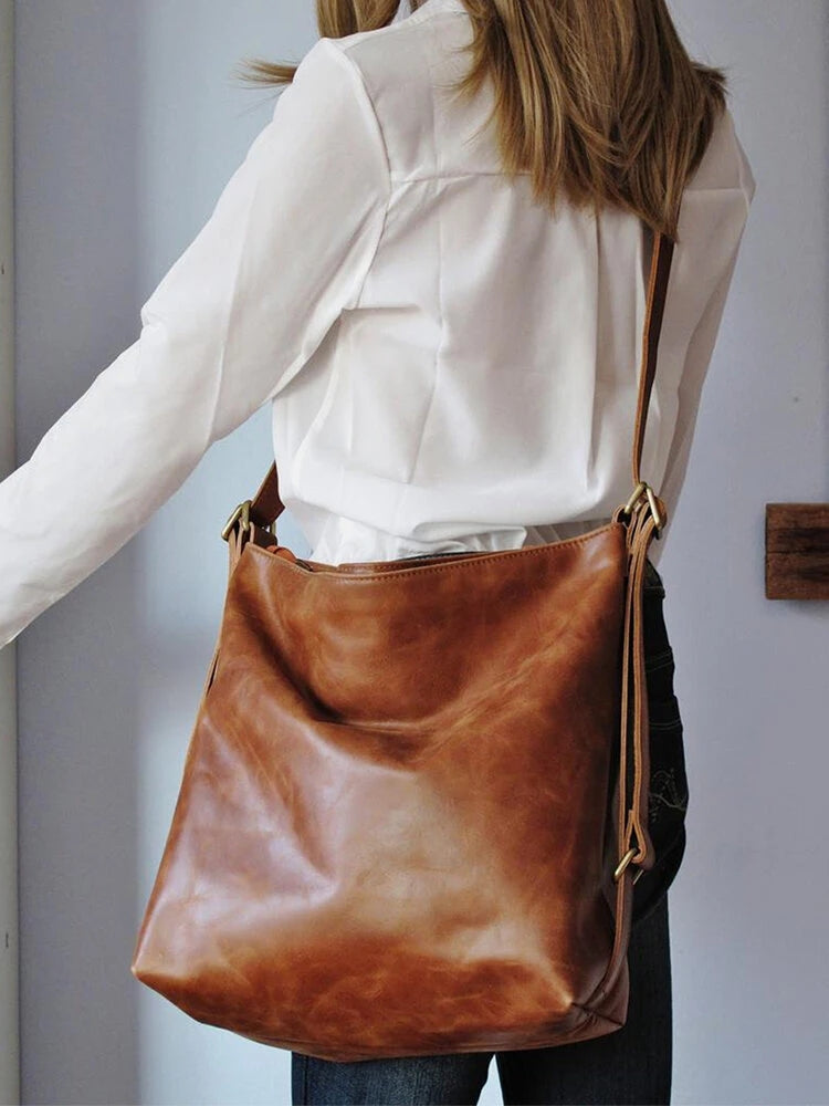 Women PU Leather Convertible Backpack Shoulder Bag Crossbody Purse