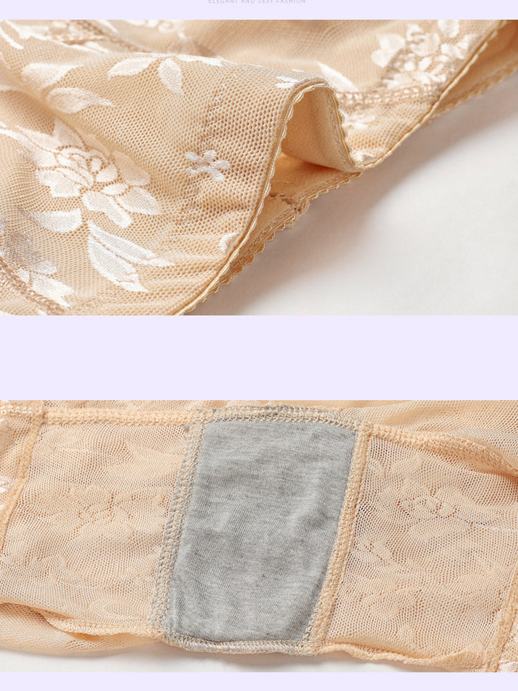 Lace Floral Padded Enhancer Seamless Control Shape Boy Shorts