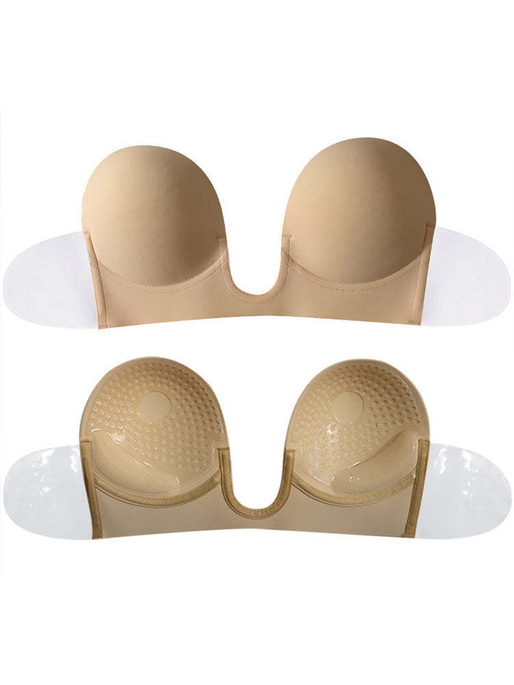 Deep U-Shaped Invisible Strapless Sticky Adhesive Bra