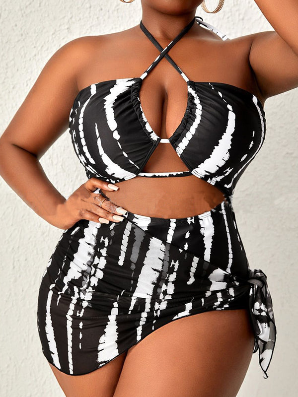 Sexy Hollow Out Halter Neck Two-Piece Swimsuit