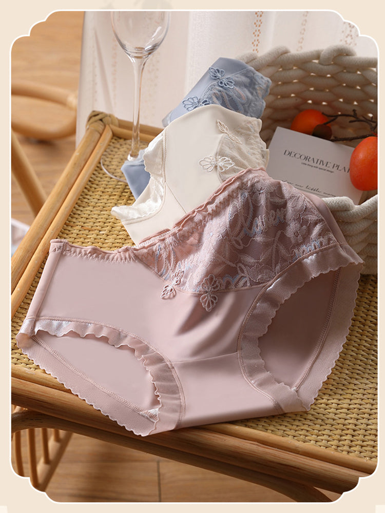 5-Pace Summer Ice Silk Mid-Waist Panties