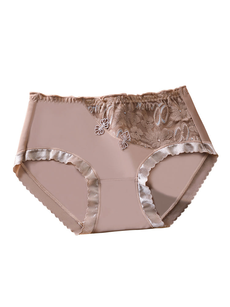 5-Pace Summer Ice Silk Mid-Waist Panties