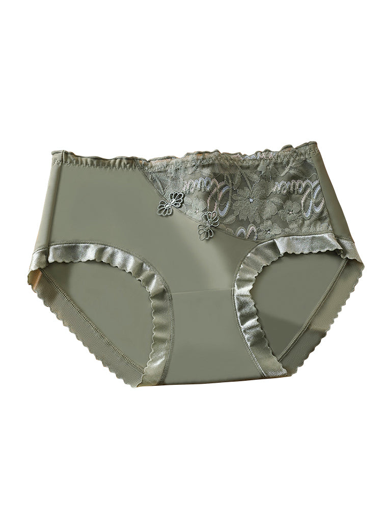 5-Pace Summer Ice Silk Mid-Waist Panties