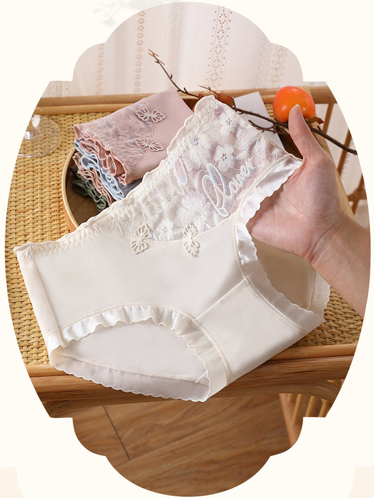 5-Pace Summer Ice Silk Mid-Waist Panties