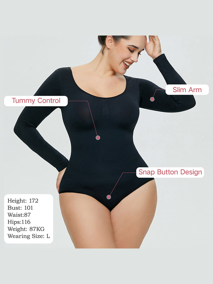 Seamless Long Sleeve Shapewear Bodysuit for Women