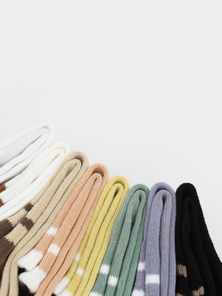 8 Pairs of Cotton Solid Color Casual Ankle Socks