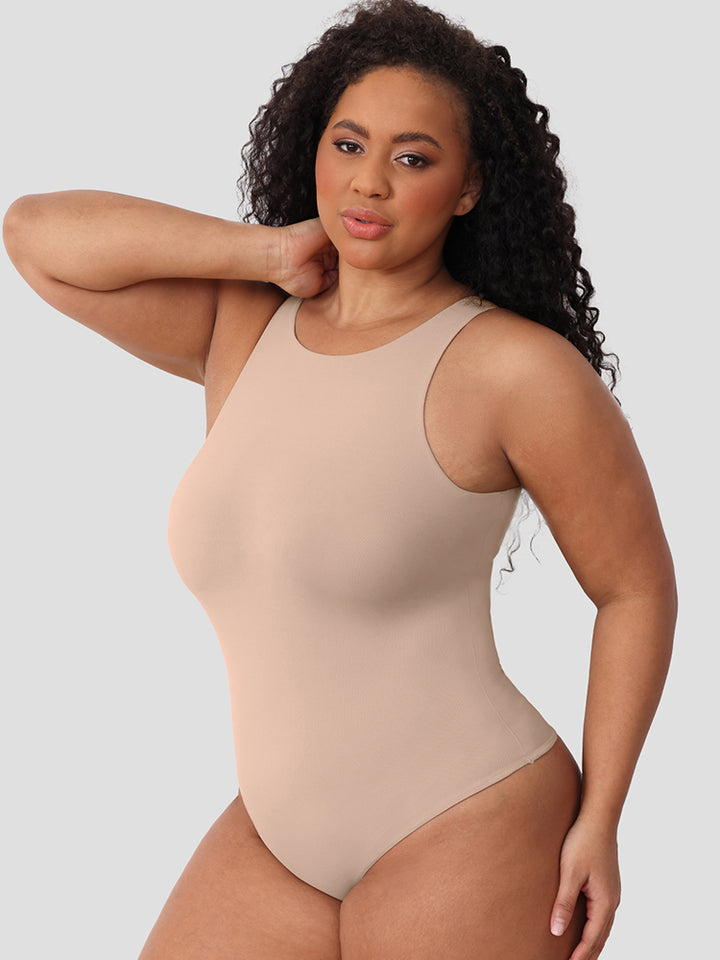 Seamless Sleeveless Bodysuit - Double-Layer Lightweight Sculpting Design