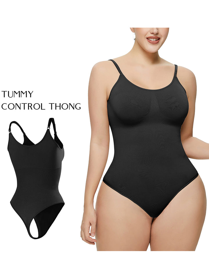 Slim Fit Seamless Tummy Control Thong Bodysuit Shapewear