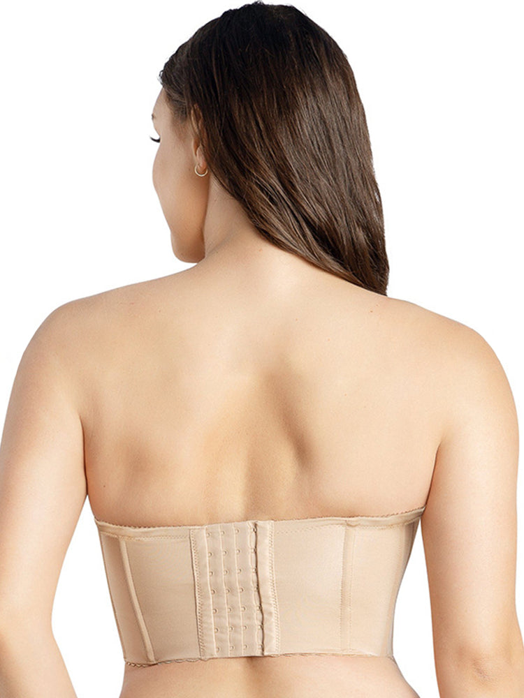 Women Strapless Longline Push Up Underwire Bra