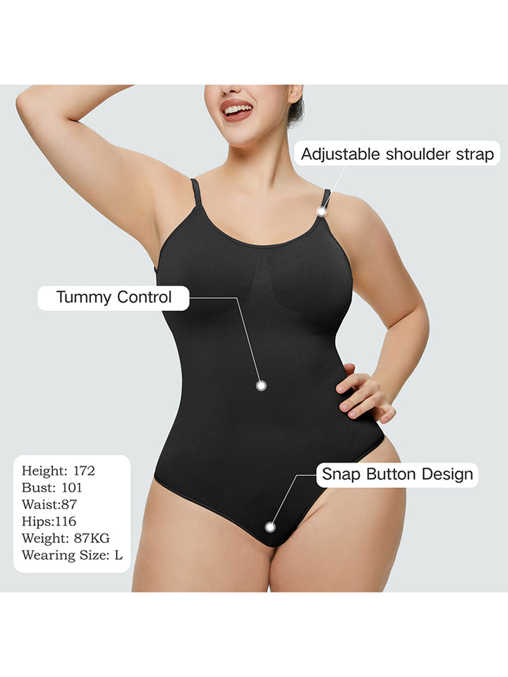 Slim Fit Seamless Tummy Control Thong Bodysuit Shapewear