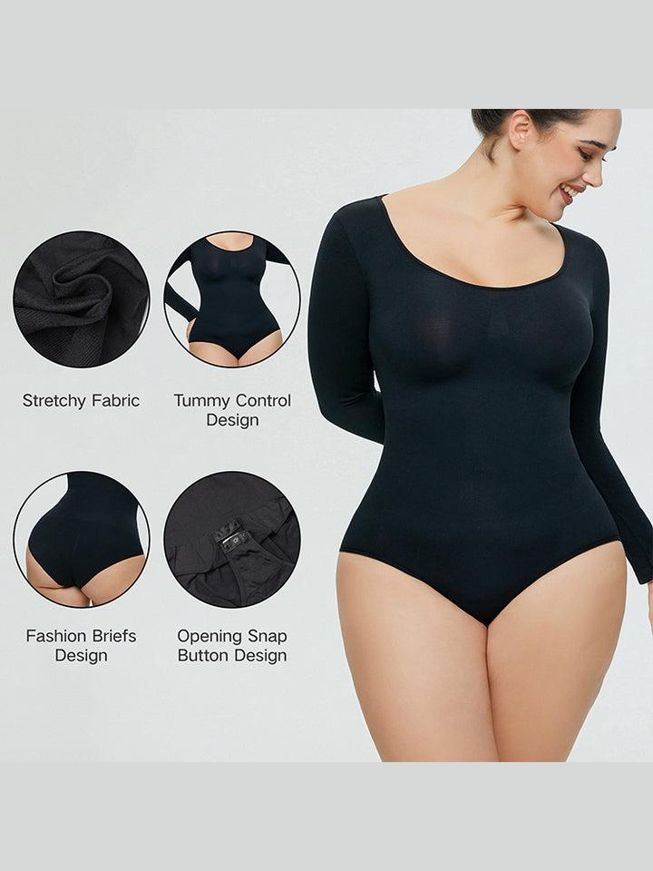 Seamless Long Sleeve Shapewear Bodysuit for Women