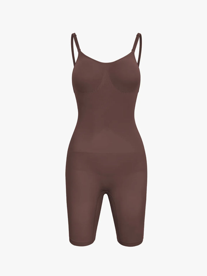 Tummy Control Faja Seamless Sculpting Bodysuit Mid Thigh Shapewear