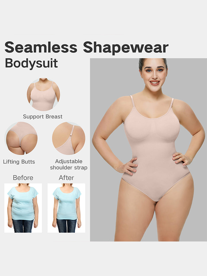 Slim Fit Seamless Tummy Control Thong Bodysuit Shapewear