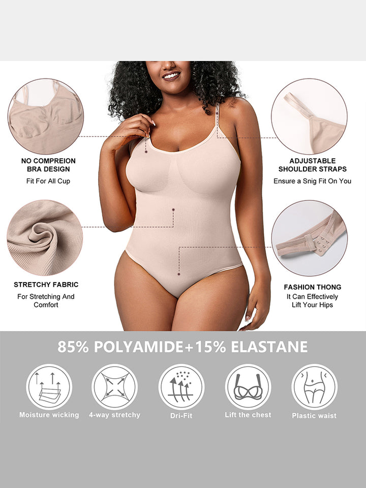 Slim Fit Seamless Tummy Control Thong Bodysuit Shapewear