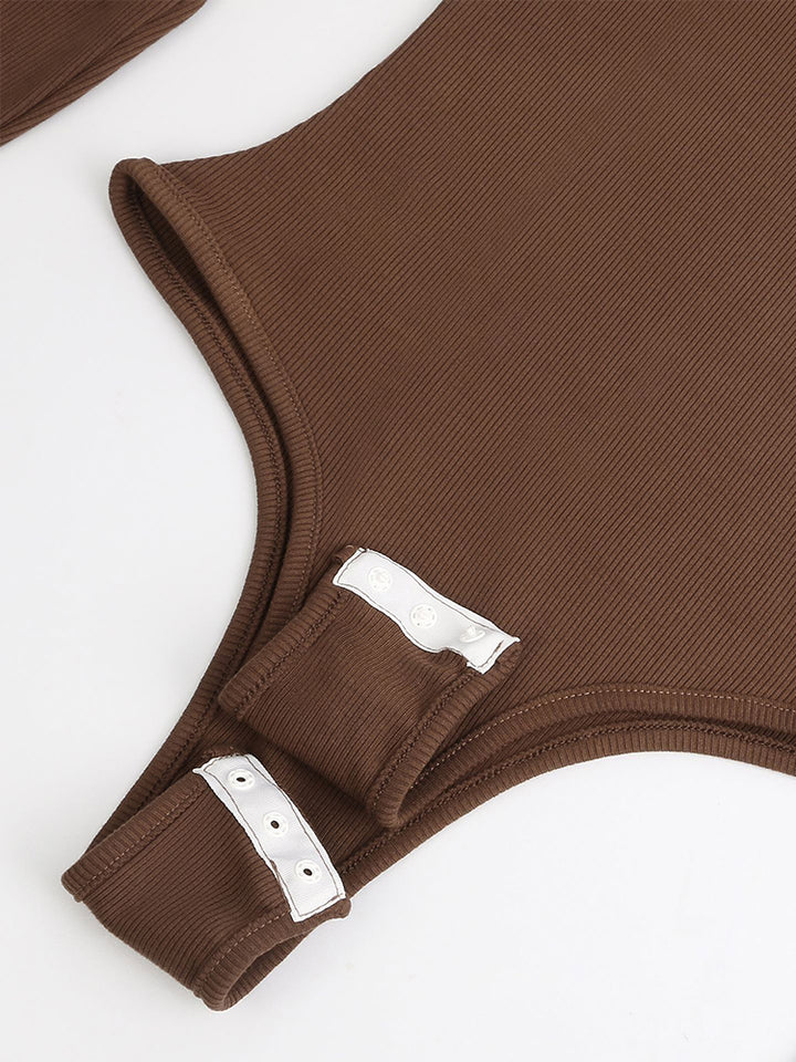 High-Neck Long Sleeve Thermal Bodysuit for Women