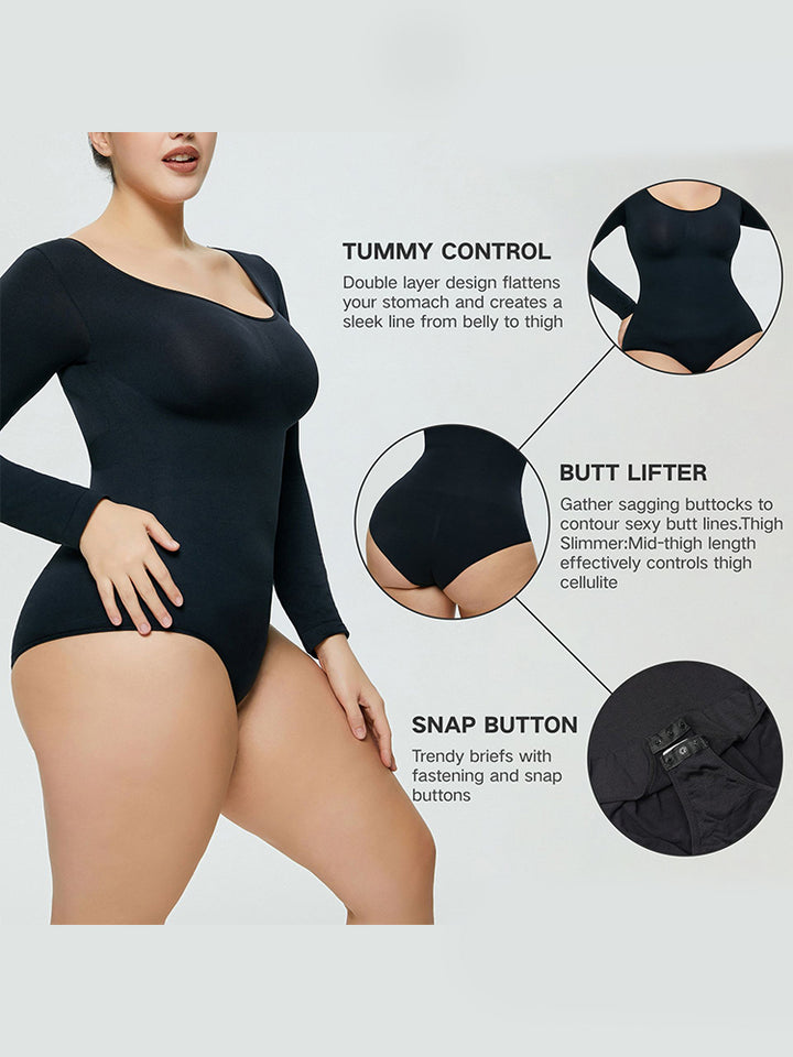 Seamless Long Sleeve Shapewear Bodysuit for Women