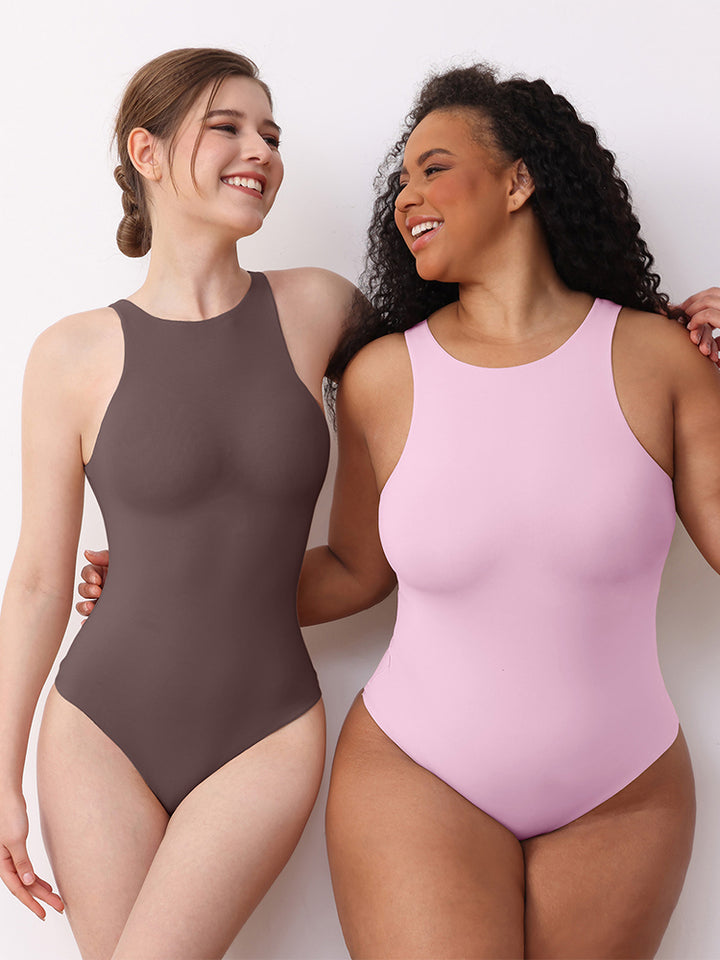 Seamless Sleeveless Bodysuit - Double-Layer Lightweight Sculpting Design