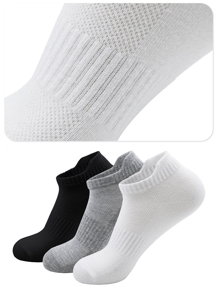 6 Pairs of Solid Color Casual Short Cotton Sports Socks