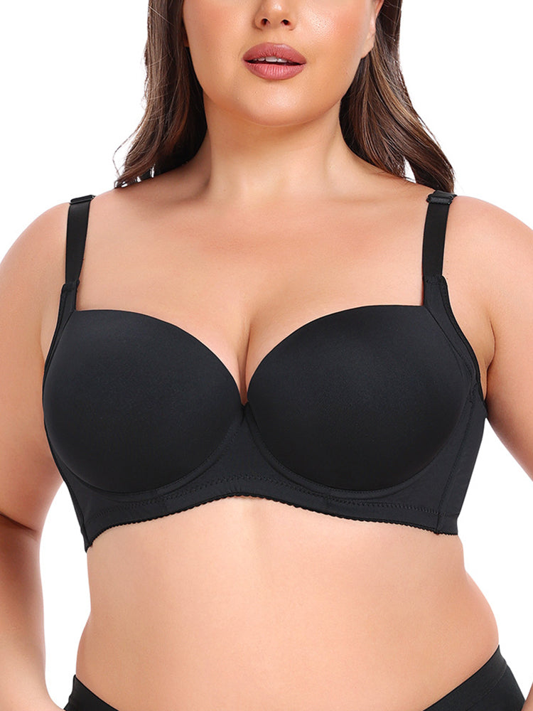 Simple Style Solid Color T-Shirts Bra with Underwire
