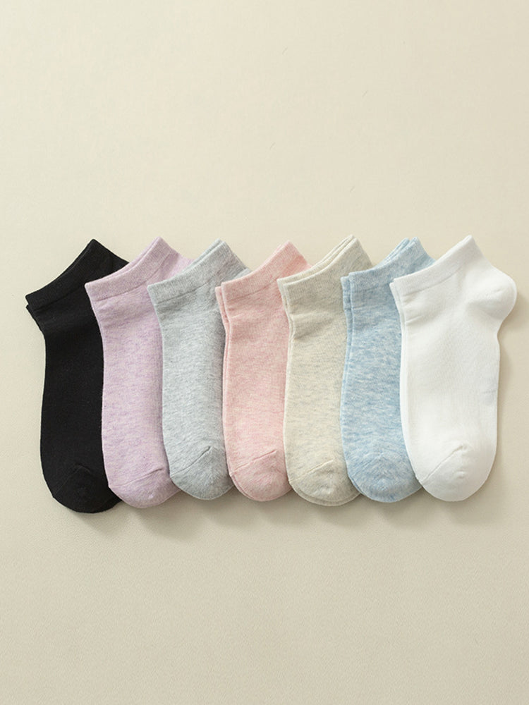 Women's Pure Cotton Candy Color Casual Short Socks