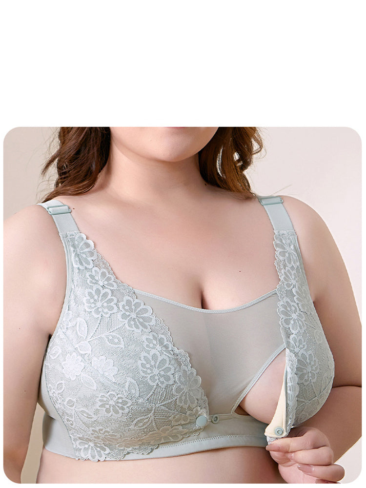 Breathable Lace Wireless Nursing Bras with Front Closure