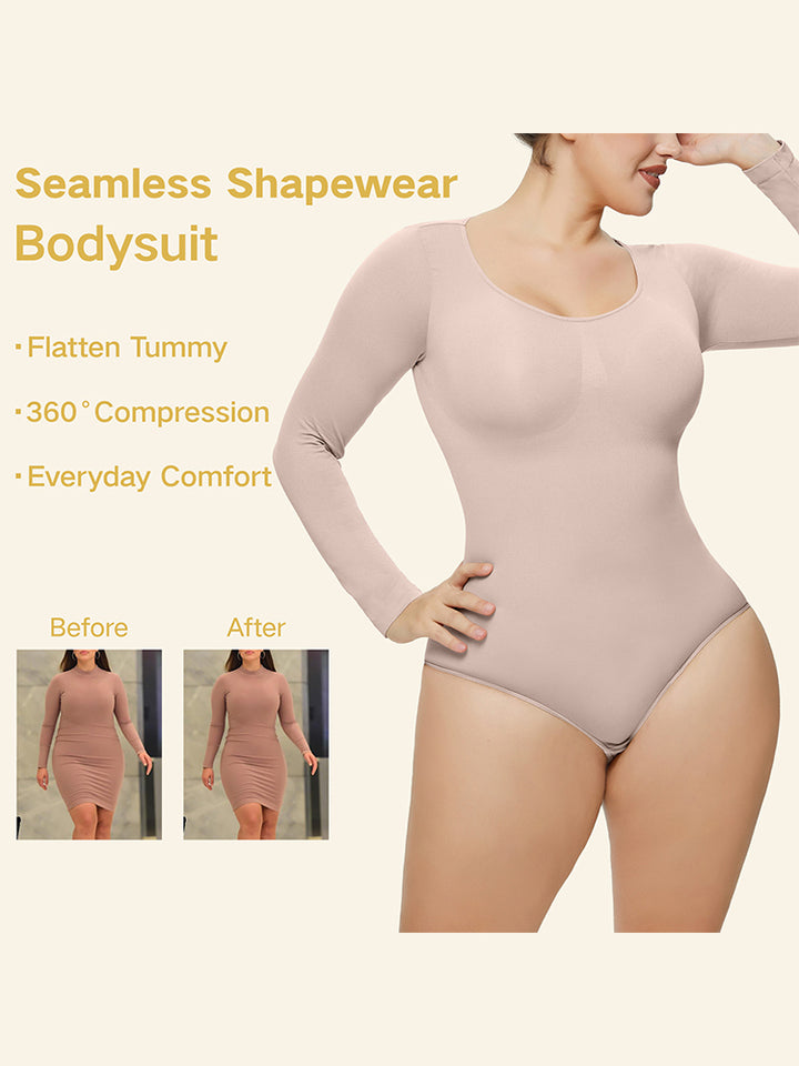 Seamless Long Sleeve Shapewear Bodysuit for Women