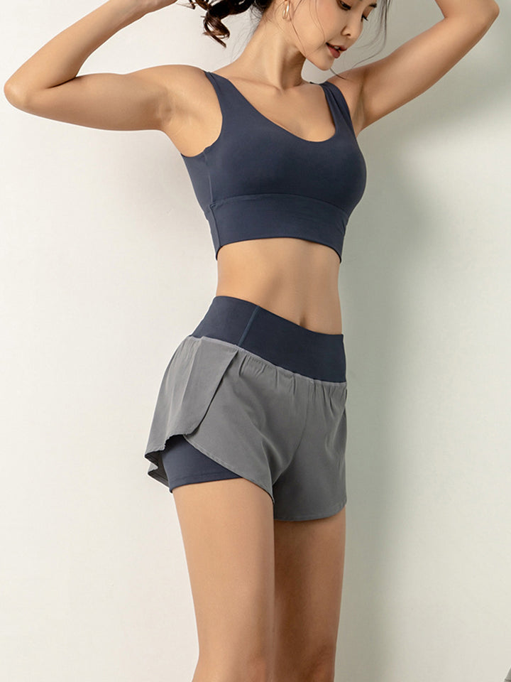 Women's Quick Dry 2-in-1 Running Fitness Shorts