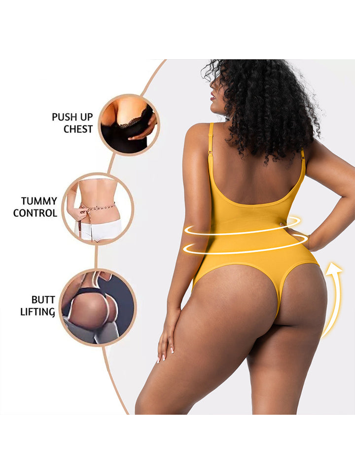 Slim Fit Seamless Tummy Control Thong Bodysuit Shapewear