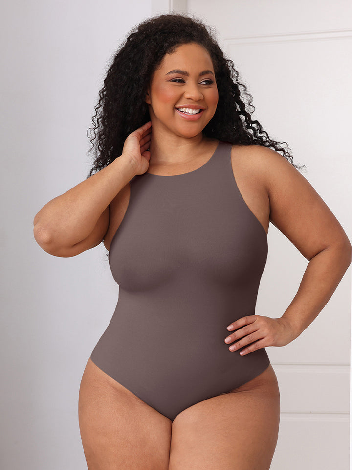Seamless Sleeveless Bodysuit - Double-Layer Lightweight Sculpting Design