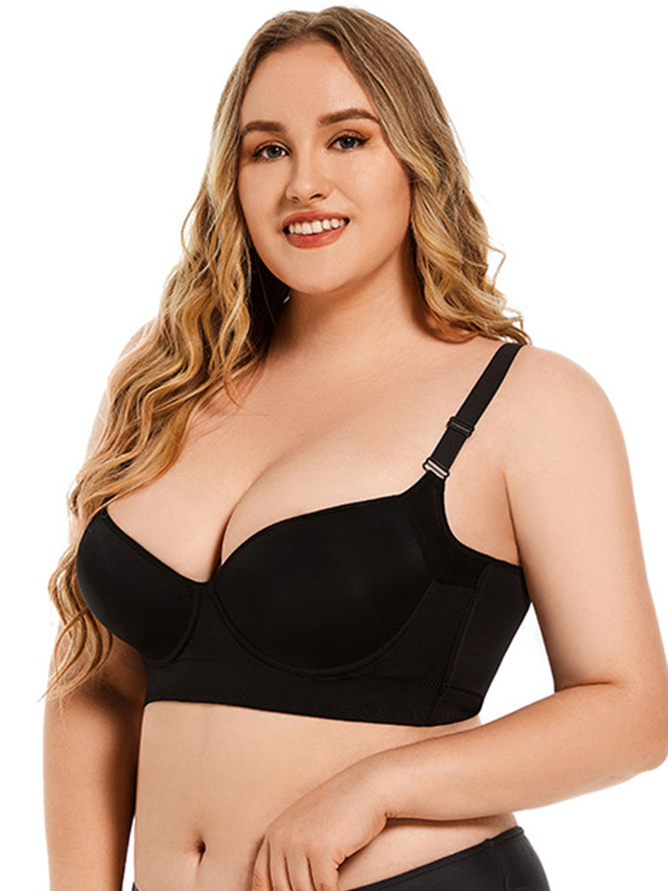 Seamless Deep V Push Up Underwire Bra