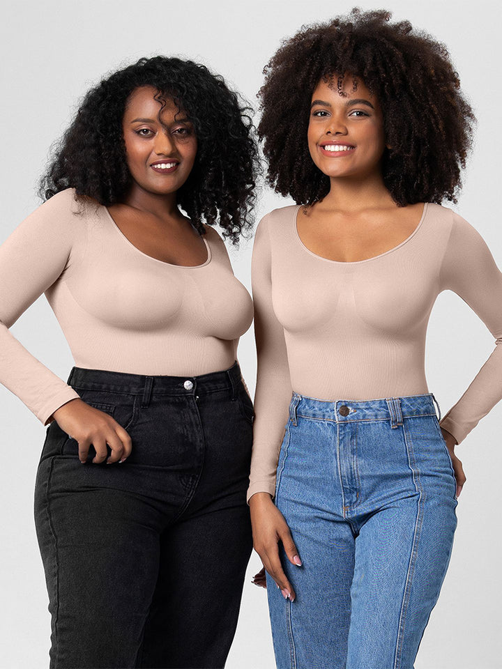 Seamless Long Sleeve Shapewear Bodysuit for Women