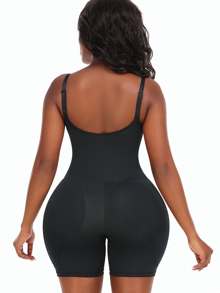 Women's Lace V Neck Corset Hip Enhancer Shapewear Bodysuit