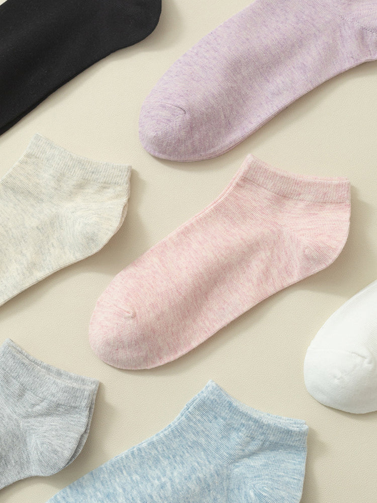 Women's Pure Cotton Candy Color Casual Short Socks