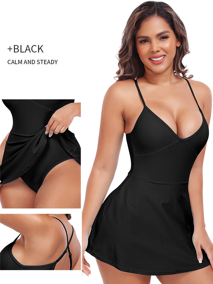 Women's Tummy-Control One-Piece Swim Dress
