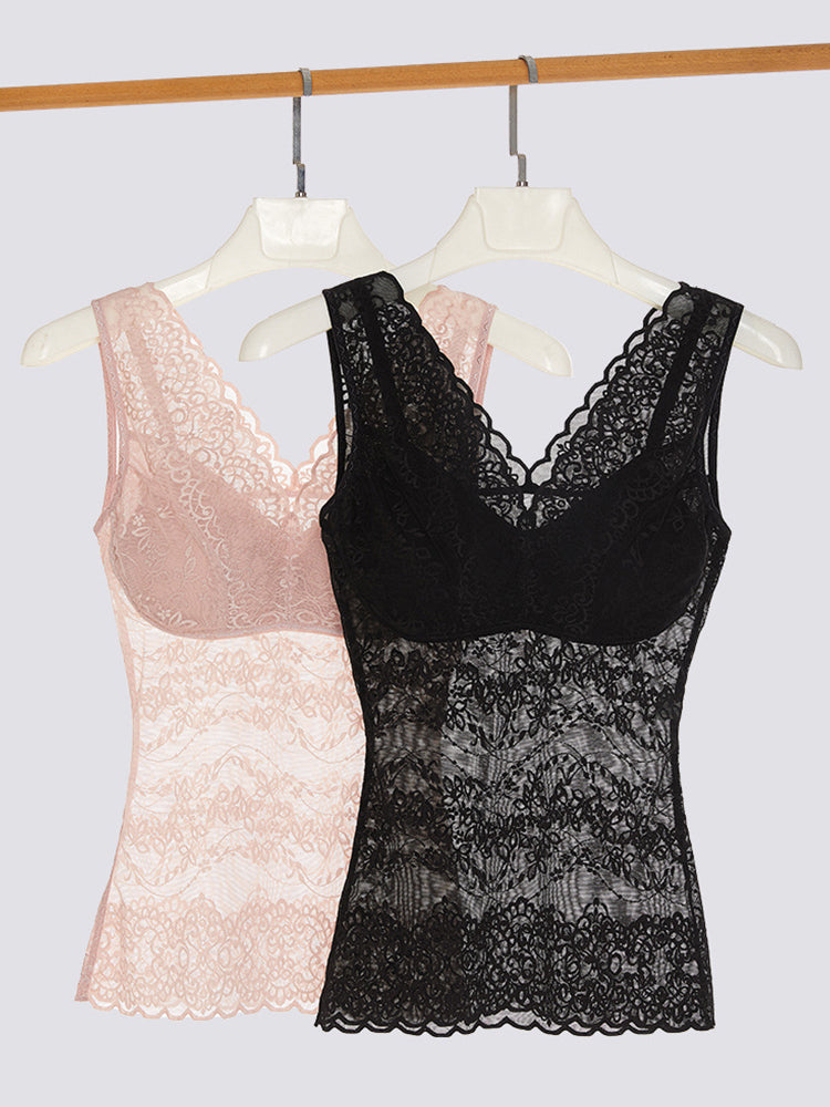 Mulberry Silk Lace Soft Wireless Bra Tank Top