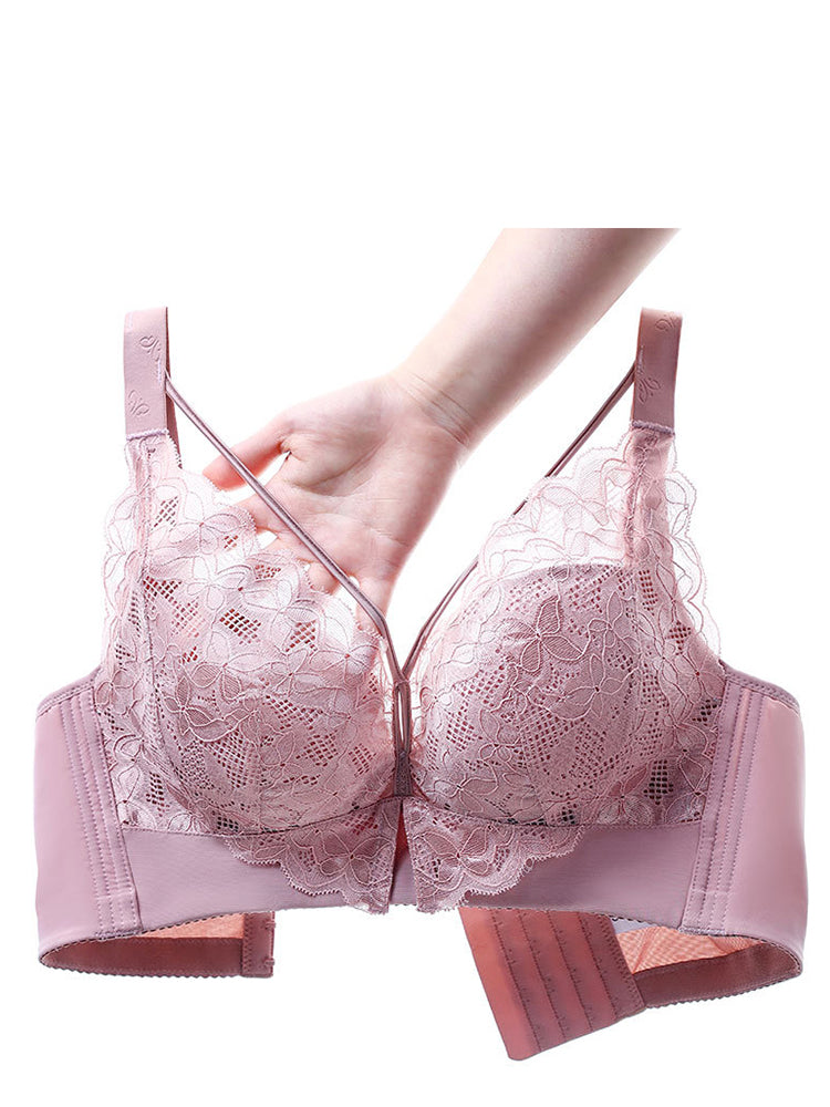 Lace Bralettes Full Cup Push Up Wireless Bras for Women