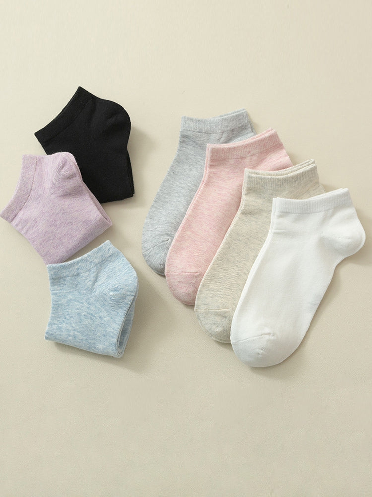 Women's Pure Cotton Candy Color Casual Short Socks