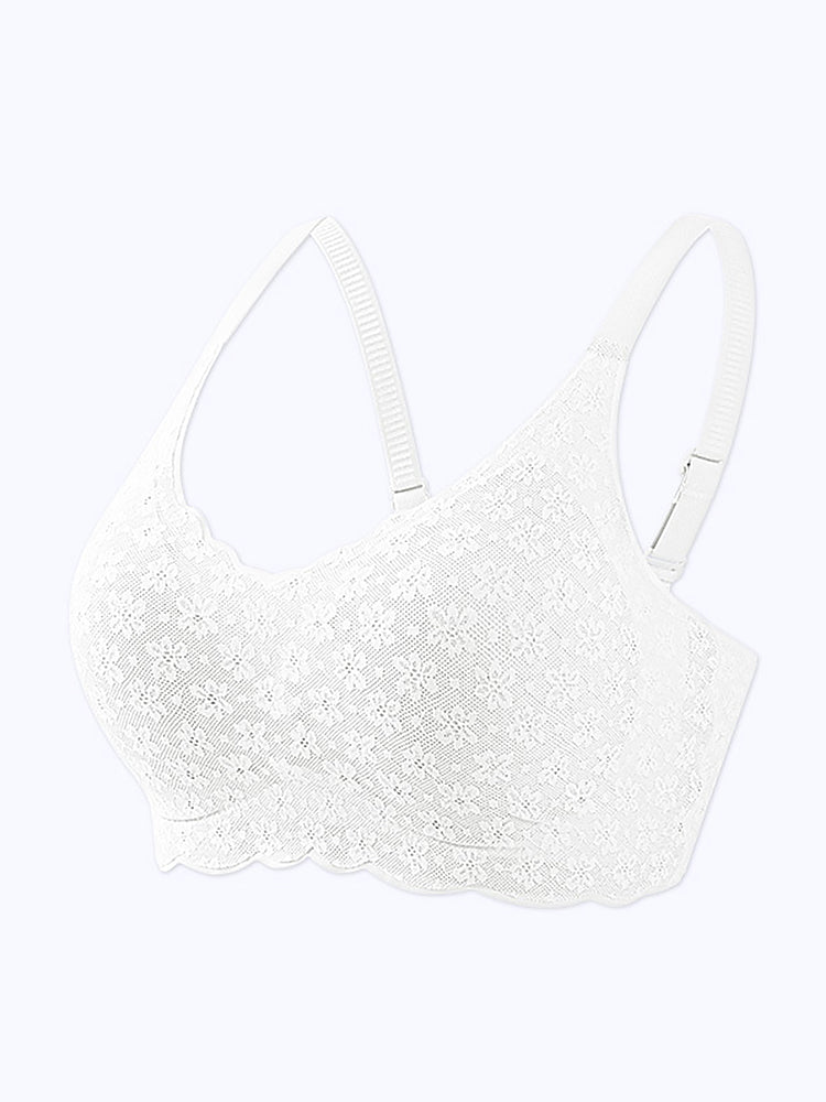 Romantic Floral Lace Side Support Wireless Bra