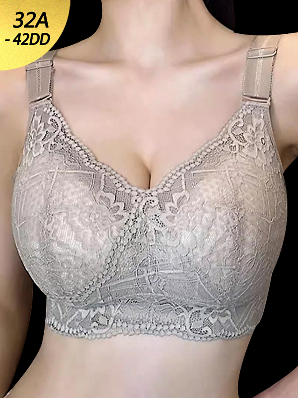 Thin Wire-Free Minimizing Bra with Side Support