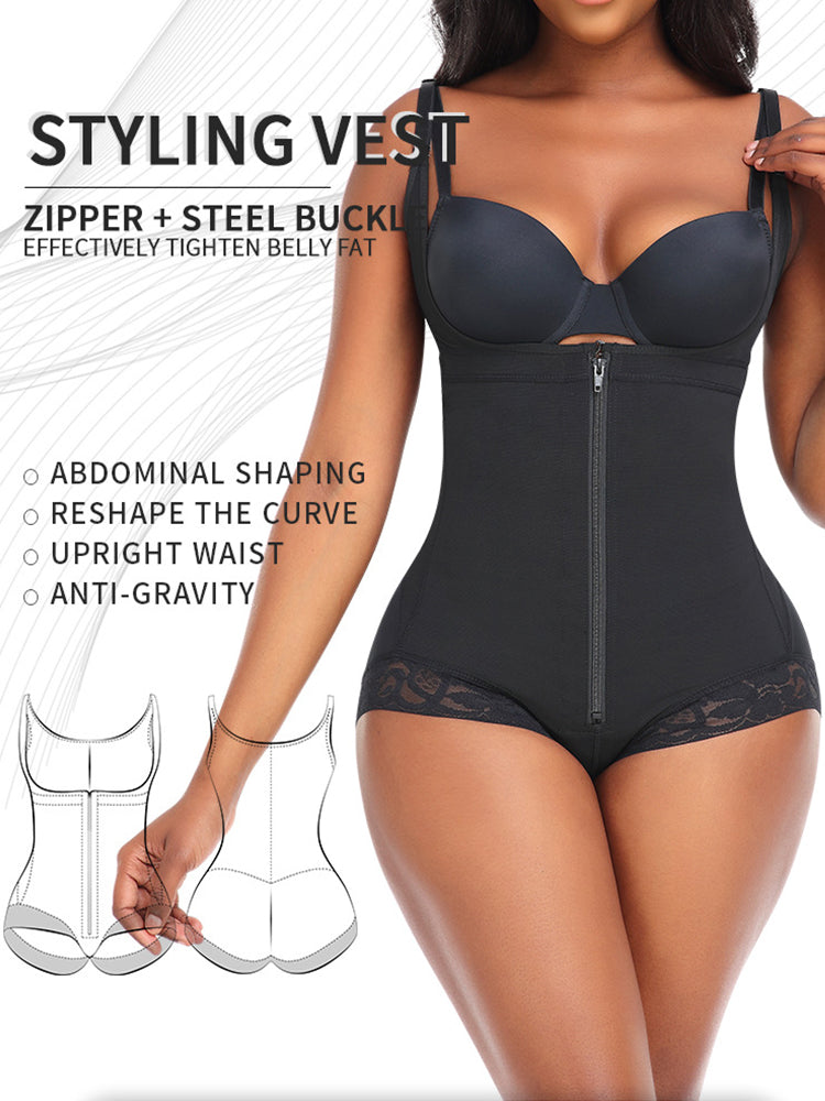 Zipper Tummy Control Back Support Body Shapewear
