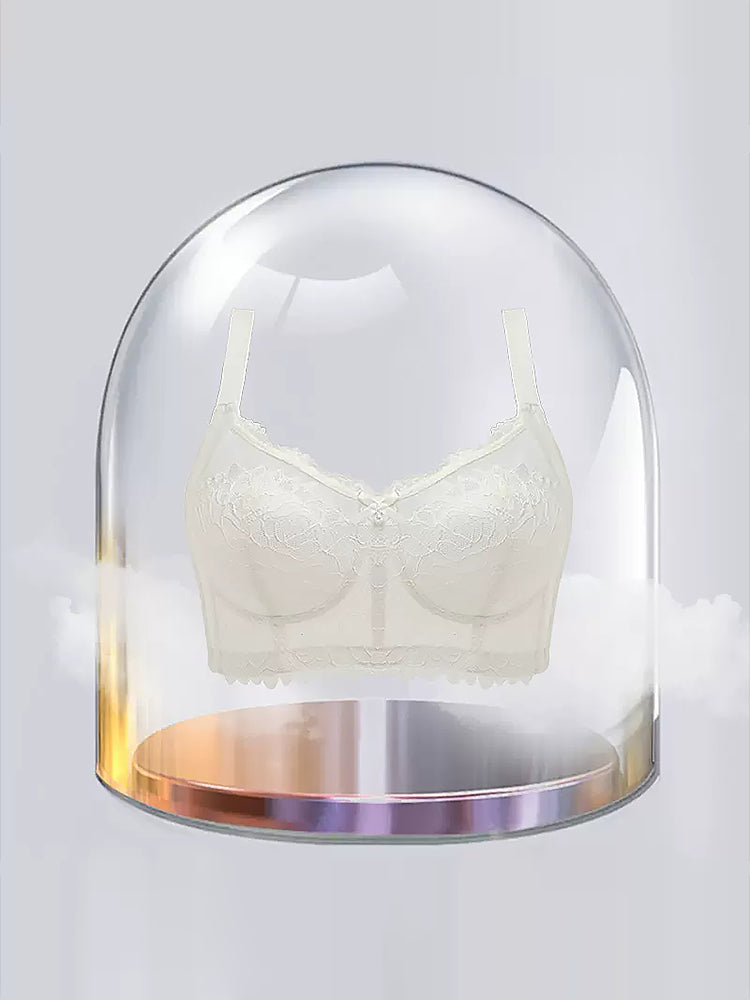 Sexy Lace Mesh Wireless Minimizer Bra