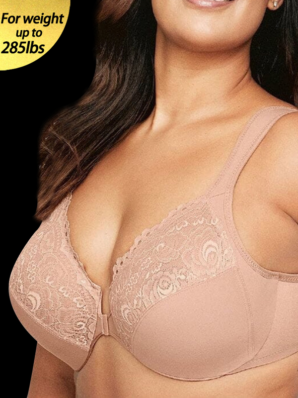 Women's Lace Front Closure Underwire Bra
