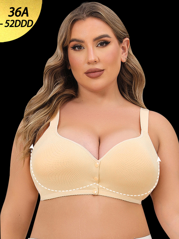 Leopard Print Wireless Front Closure Vest-Style Bra