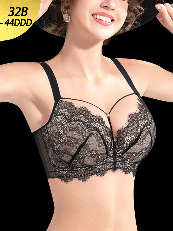 Sexy Lace Underwire Bra with Adjustable Front Design