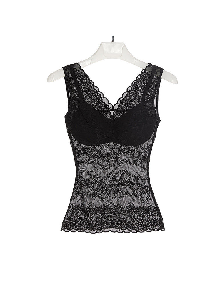 Mulberry Silk Lace Soft Wireless Bra Tank Top