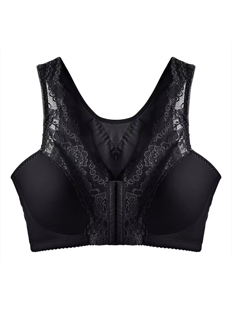 Upgraded Breathable Lace Front Close Wireless Bra with Padded