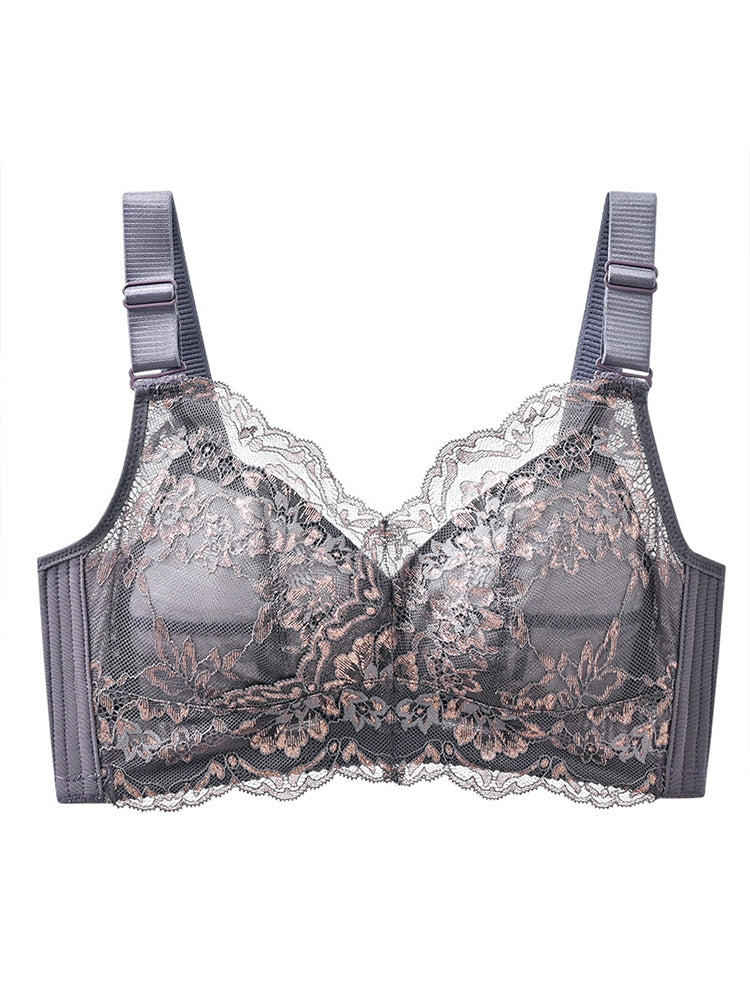 Breathable Wireless Minimizer Bra with Wide Shoulder Straps