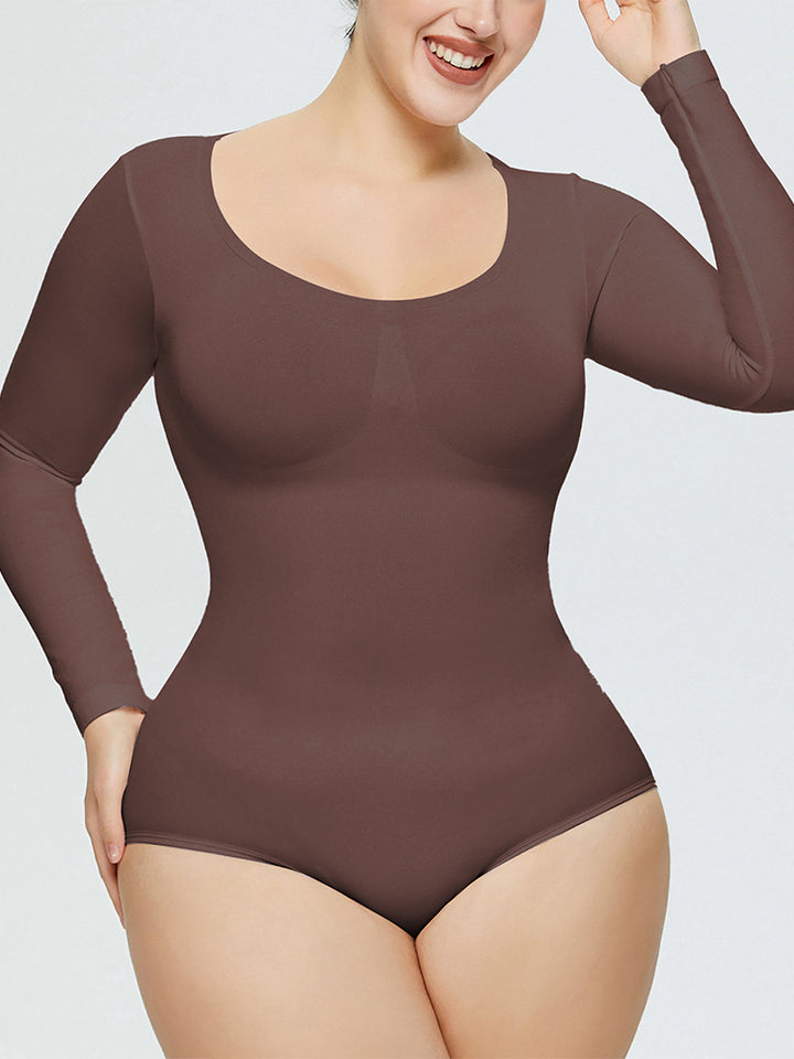 Seamless Long Sleeve Shapewear Bodysuit for Women
