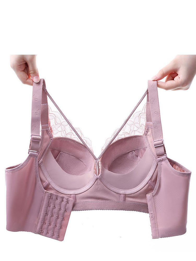 Lace Bralettes Full Cup Push Up Wireless Bras for Women